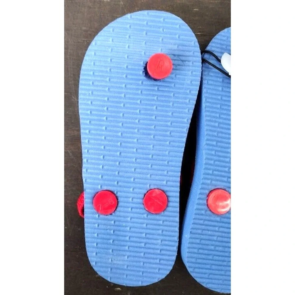 Cat and Jack Kids Toddler Sandals‎ Flip Flops Blue Tie Dye Red Strap Size M 7/8